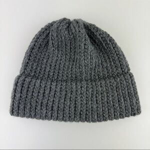 Handmade In USA Women's OSFM Hand Knit Beanie Winter Hat Cap Ribbed Cuffed NEW!